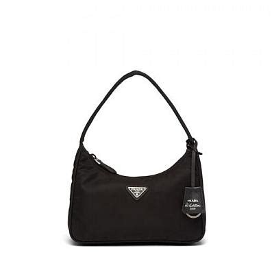 prada blue leather hobo bag|prada black nylon shoulder bag.